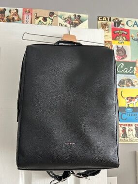 Matt & Nat Black Structured Backpack - | Sustainable | Sleek & Minimal